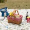 Double Handle Woodchip Basket with Liner - Perfect as Toy Organizer, Storing Fresh Fruits or Safeguarding Your Must-Have Beach Essentials for Unforgettable Holidays or Picnic Parties